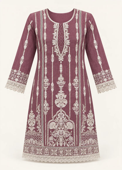 VN Mauve Sequin Embroidered Kurta Set