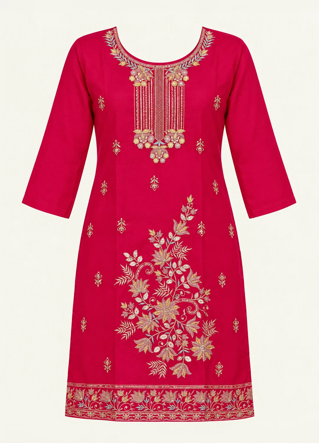 VN Pink Gota Embroidered Kurta Set