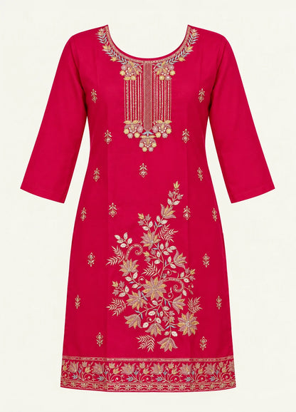 VN Pink Gota Embroidered Kurta Set