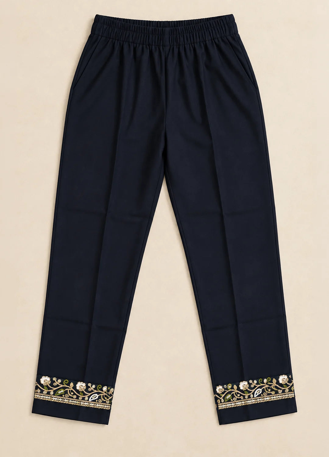 VN Navy Blue Embroidered Kurta Set