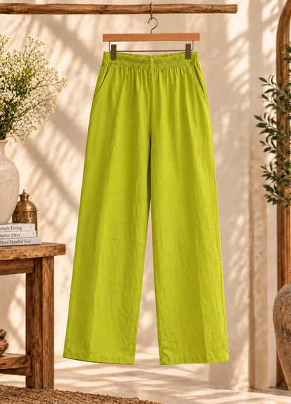 VN Lime Green Embroidered Flared Kurta with Straight Pants