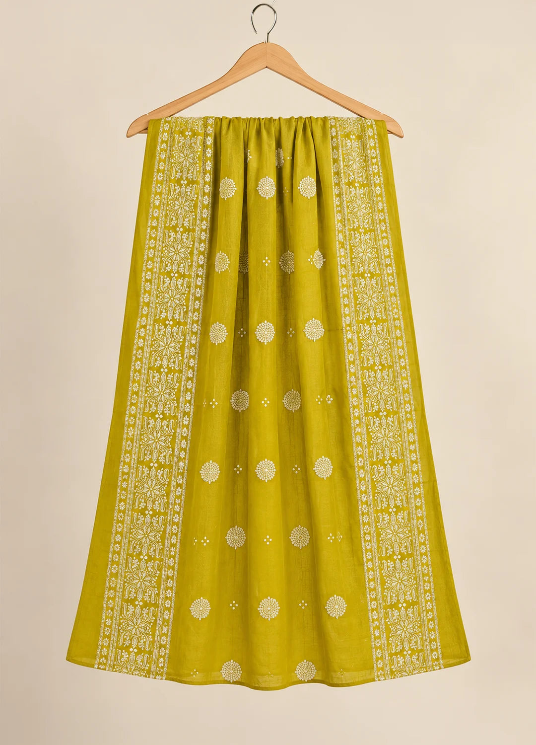 VN Mustard Embroidered Flared Kurta Set
