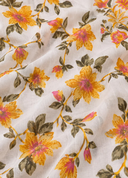 VN Ivory Floral Print Kurta Set